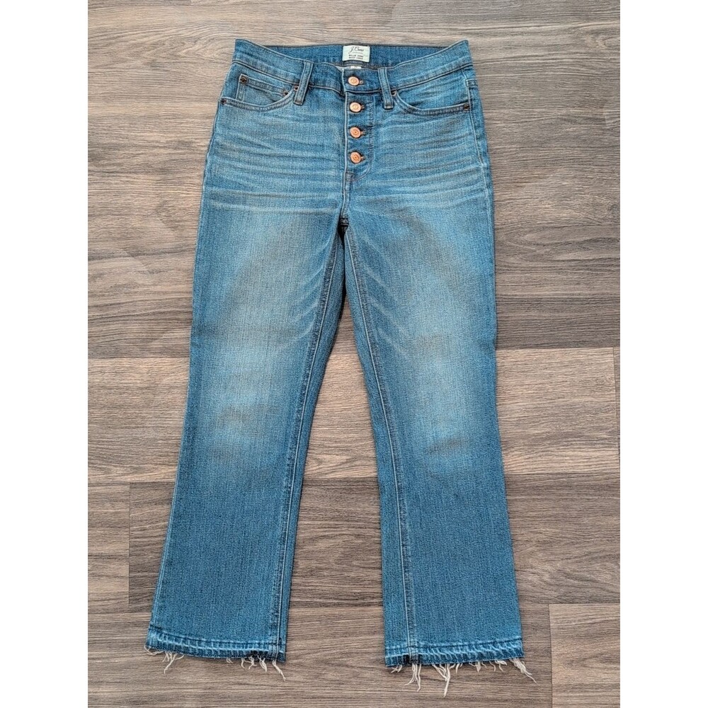 J. Crew Light Blue High-Rise Cropped Jeans with Button-Fly